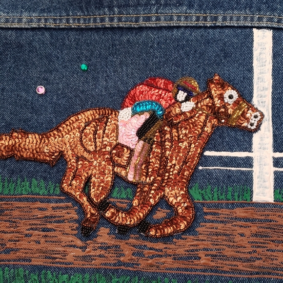 Encore Custom denim studded jacket  Medium - Picture 10 of 15